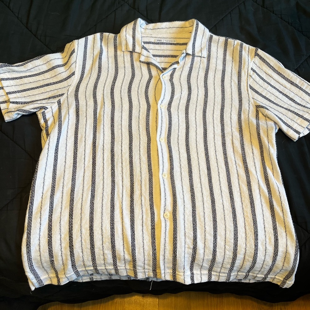 Zara Short Sleeve Linen Button Shirt